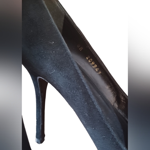 YSL Yves Saint Laurent Tribtoo Black Suede Leather Platform Pump - Picture 11 of 16